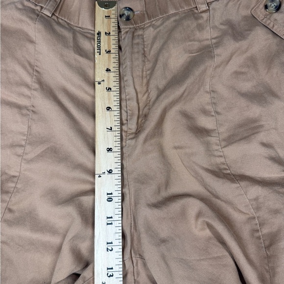 Torrid Relaxed Taper Studio Linen Blend High Rise Cargo Tobacco Brown Pants 16T - Picture 11 of 16